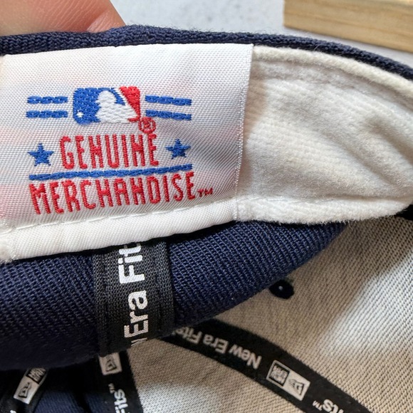 New Era Atlanta Braves MLB Baseball Cap Navy Red Embroidered Logo Adjustable Fit - Picture 6 of 8